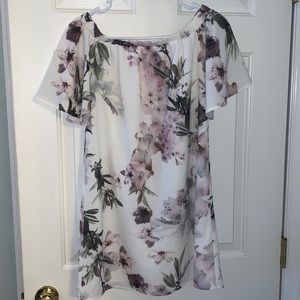 Floral off the shoulder shift dress
